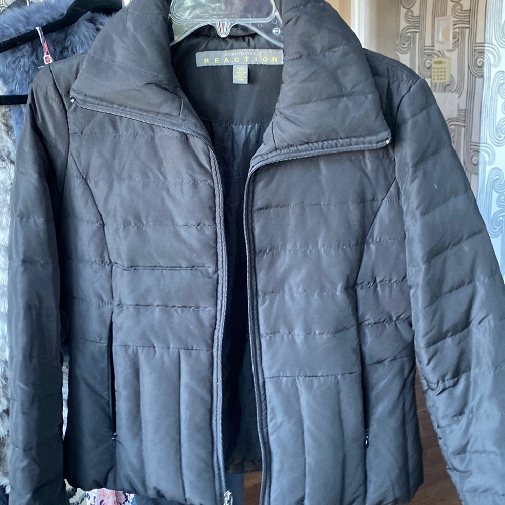 Kenneth Cole Reaction Black Puffer Jacket, Size S